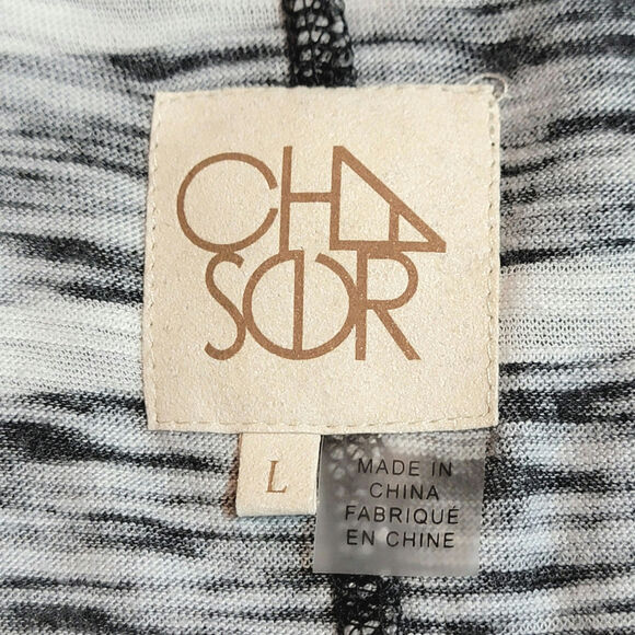 Chaser Black and White Stripe Tank Top Scoop Neck Soft Basic Casual Chic Comfy L - Picture 7 of 10